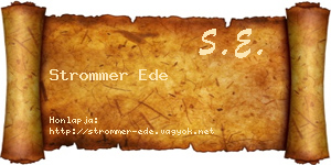 Strommer Ede névjegykártya